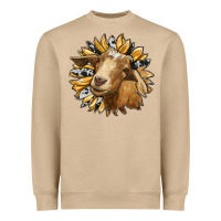 Mushroom sunflower with goat Heavyweight Sweatshirt - RanaPortraitStore