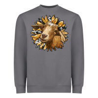 Storm sunflower with goat Heavyweight Sweatshirt - RanaPortraitStore