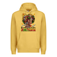 Antique Gold remembering my ancestors juneteenth Premium Hoodie - LillyAllenDesigns