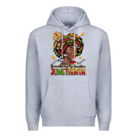 Heather Grey remembering my ancestors juneteenth Premium Hoodie - LillyAllenDesigns