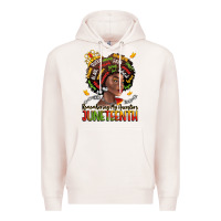 Pale Pink remembering my ancestors juneteenth Premium Hoodie - LillyAllenDesigns