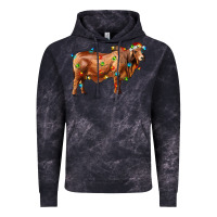 Cloud Black brahman bull with christmas lights Vintage Hoodie - RanaPortraitStore