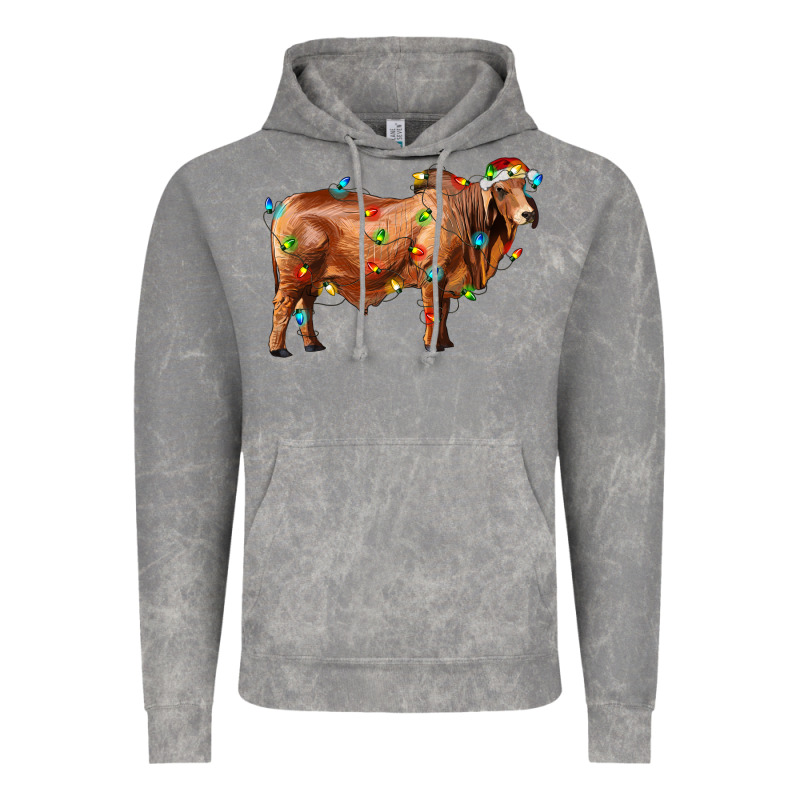 Brahman Bull With Christmas Lights Vintage Hoodie by RanaPortraitStore | Teevron