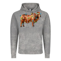 Cloud Rock brahman bull with christmas lights Vintage Hoodie - RanaPortraitStore