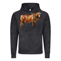 Vintage Black brahman bull with christmas lights Vintage Hoodie - RanaPortraitStore