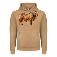 Vintage Camel brahman bull with christmas lights Vintage Hoodie - RanaPortraitStore
