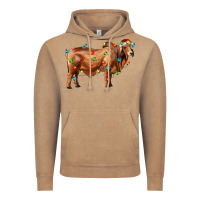 Vintage Coffee brahman bull with christmas lights Vintage Hoodie - RanaPortraitStore