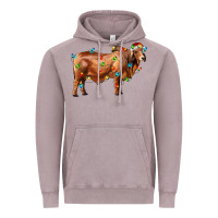 Vintage Zinc brahman bull with christmas lights Vintage Hoodie - RanaPortraitStore
