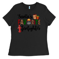 Black santa's favorite firefighter Ladies Tee - AdoDesignShop
