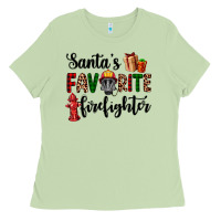 Matcha santa's favorite firefighter Ladies Tee - AdoDesignShop