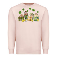 Pale Pink patricks day coffee Premium Sweatshirt - MaliasSmallBusiness