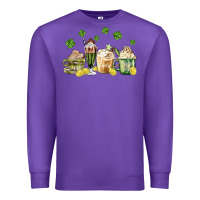 Purple patricks day coffee Premium Sweatshirt - MaliasSmallBusiness