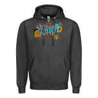 Charcoal Heather western cowgirl and sunflower with hat and cowhide leopard Zipper Hoodie - Artiststas