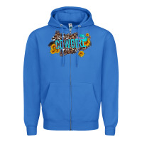 True Royal western cowgirl and sunflower with hat and cowhide leopard Zipper Hoodie - Artiststas