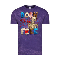Cloud Purple Born to be free with skeleton 4th of july Vintage Tee - Neo Western