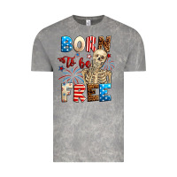 Cloud Rock Born to be free with skeleton 4th of july Vintage Tee - Neo Western