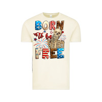 Vintage Arctic Born to be free with skeleton 4th of july Vintage Tee - Neo Western