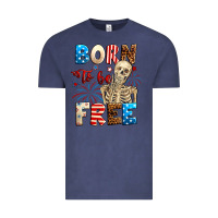 Vintage Denim Born to be free with skeleton 4th of july Vintage Tee - Neo Western