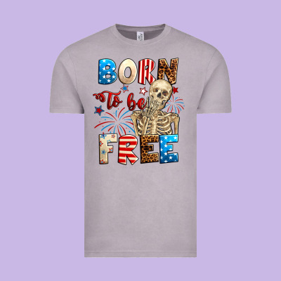 Born To Be Free With Skeleton 4th Of July Vintage Tee Designed By Neo Western
