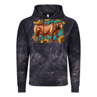 Cloud Black brahman bull with aztec sunflower and leopard background Vintage Hoodie - RanaPortraitStore