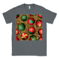 Charcoal Heather christmas ornaments and leopard seamless pattern Classic Tee - BundleAndBundleShop