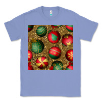 Colony Blue christmas ornaments and leopard seamless pattern Classic Tee - BundleAndBundleShop