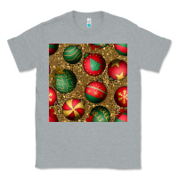 Heather Grey christmas ornaments and leopard seamless pattern Classic Tee - BundleAndBundleShop