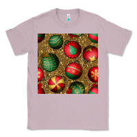 Lilac christmas ornaments and leopard seamless pattern Classic Tee - BundleAndBundleShop