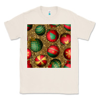 Natural christmas ornaments and leopard seamless pattern Classic Tee - BundleAndBundleShop