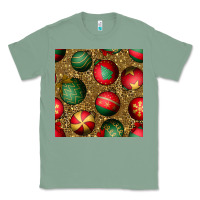 Sage christmas ornaments and leopard seamless pattern Classic Tee - BundleAndBundleShop
