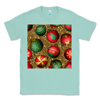 Seafoam christmas ornaments and leopard seamless pattern Classic Tee - BundleAndBundleShop