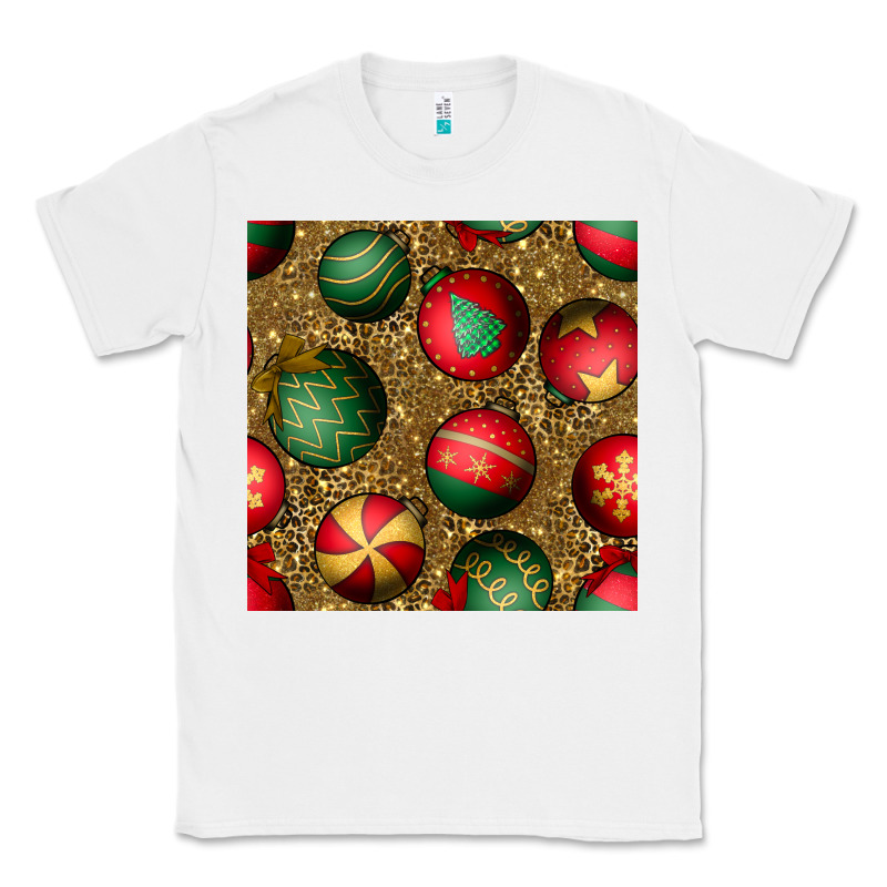 Christmas Ornaments And Leopard Seamless Pattern Classic Tee by BundleAndBundleShop | Teevron