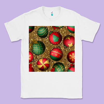 Christmas Ornaments And Leopard Seamless Pattern Classic Tee Designed By Bundleandbundleshop