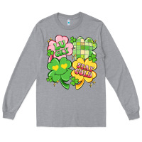 Heather Grey lucky stay gold Long Sleeve Tee - Artiststas