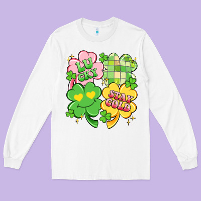 Lucky Stay Gold Long Sleeve Tee Designed By Artiststas