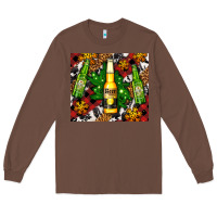 Chestnut beer bottles with golden snow Long Sleeve Tee - AdoDesignShop