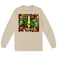 Mushroom beer bottles with golden snow Long Sleeve Tee - AdoDesignShop