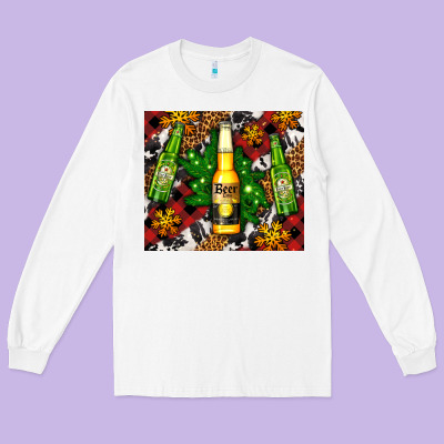 Beer Bottles With Golden Snow Long Sleeve Tee Designed By Adodesignshop