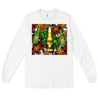 White beer bottles with golden snow Long Sleeve Tee - AdoDesignShop