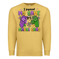 Antique Gold i paused my game for mardi gras Premium Sweatshirt - MaliasSmallBusiness