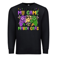 Black i paused my game for mardi gras Premium Sweatshirt - MaliasSmallBusiness