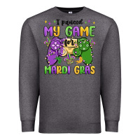 Charcoal Heather i paused my game for mardi gras Premium Sweatshirt - MaliasSmallBusiness
