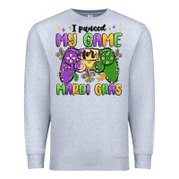 Heather Grey i paused my game for mardi gras Premium Sweatshirt - MaliasSmallBusiness