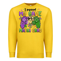 Lemon i paused my game for mardi gras Premium Sweatshirt - MaliasSmallBusiness