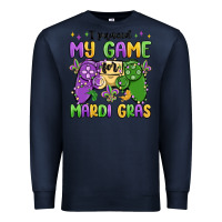 Navy i paused my game for mardi gras Premium Sweatshirt - MaliasSmallBusiness