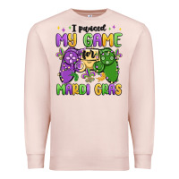 Pale Pink i paused my game for mardi gras Premium Sweatshirt - MaliasSmallBusiness