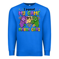 True Royal i paused my game for mardi gras Premium Sweatshirt - MaliasSmallBusiness