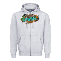Heather Grey western cowboy and hat with cactus and cowhide Zipper Hoodie - Artiststas
