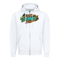 Western Cowboy And Hat With Cactus And Cowhide Zipper Hoodie | Teevron