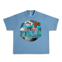 Pebble Blue my heart is on that field soccer Urban Heavy Tee - HRA Design Shop